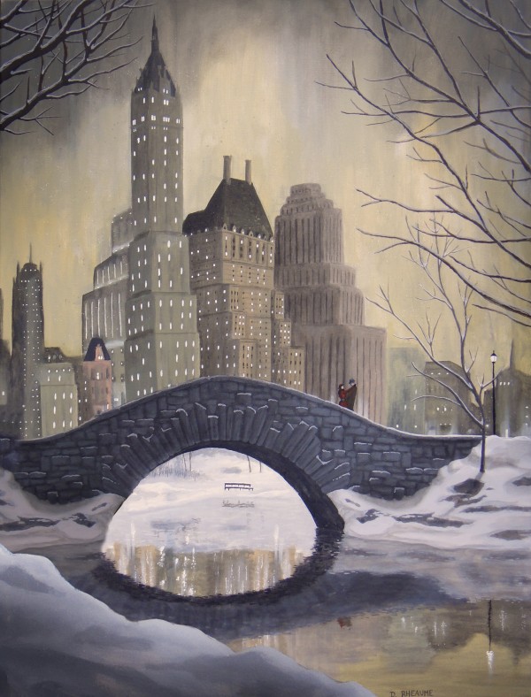 Lovers on Gapstow Bridge Central Park New York by Dave Rheaume